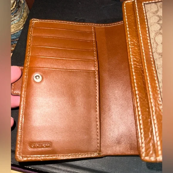 Coach Brown Signature Soho Compact Bifold Wallet - Picture 6 of 13